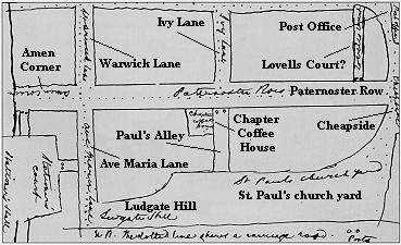 Map showing the Chapter Coffee House by Patrick Bronte