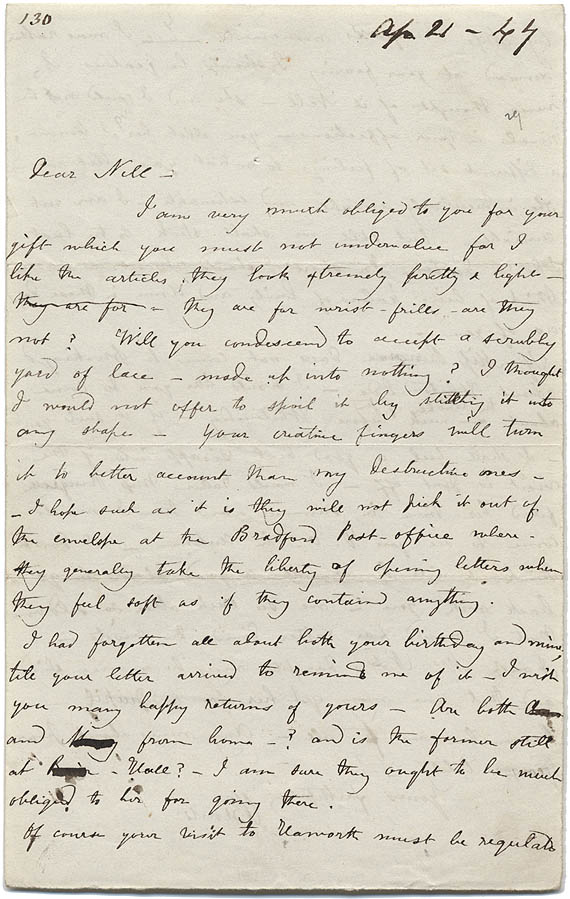 Charlotte Bronte letter