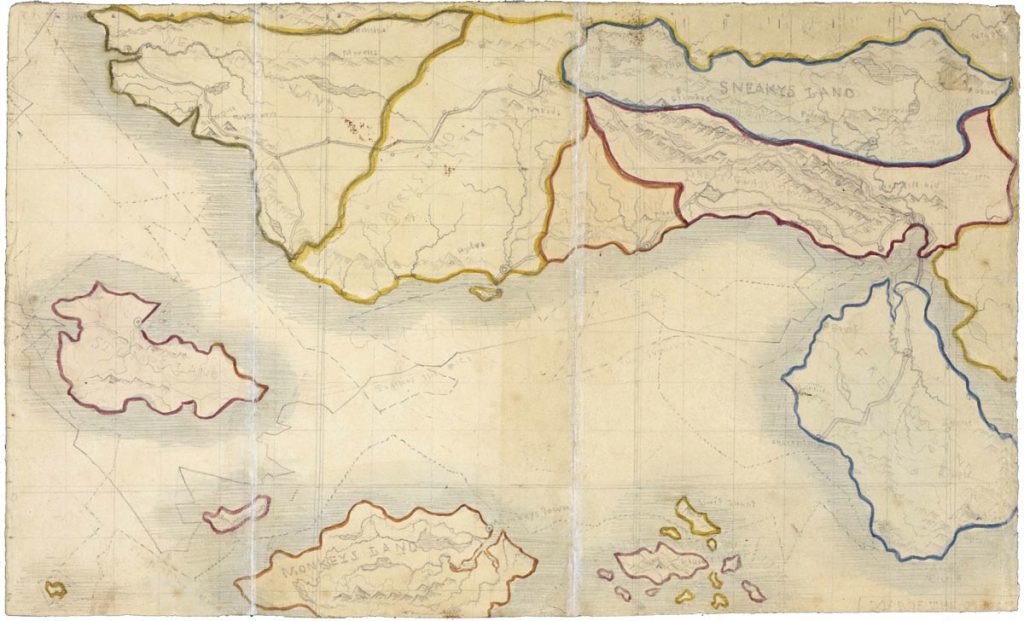 Map of Angria drawn by Branwell Bronte