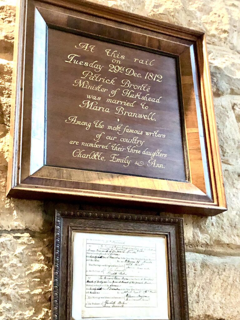 The Bronte plaque in St. Oswald's