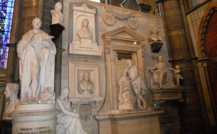 The Bronte memorial at poet's corner Westminster Abbey