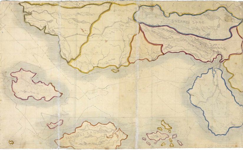 Map of Angria drawn by Branwell Bronte